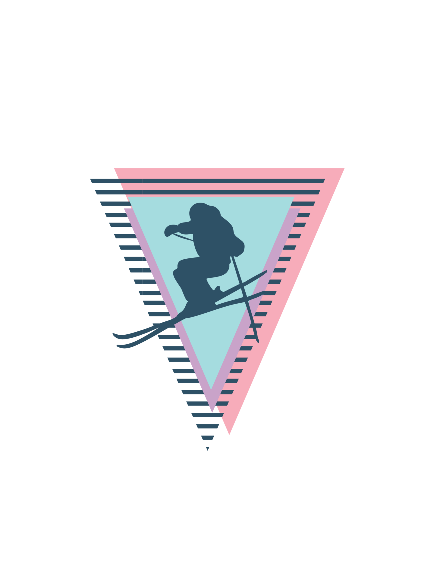 Skier inside triangle logo
