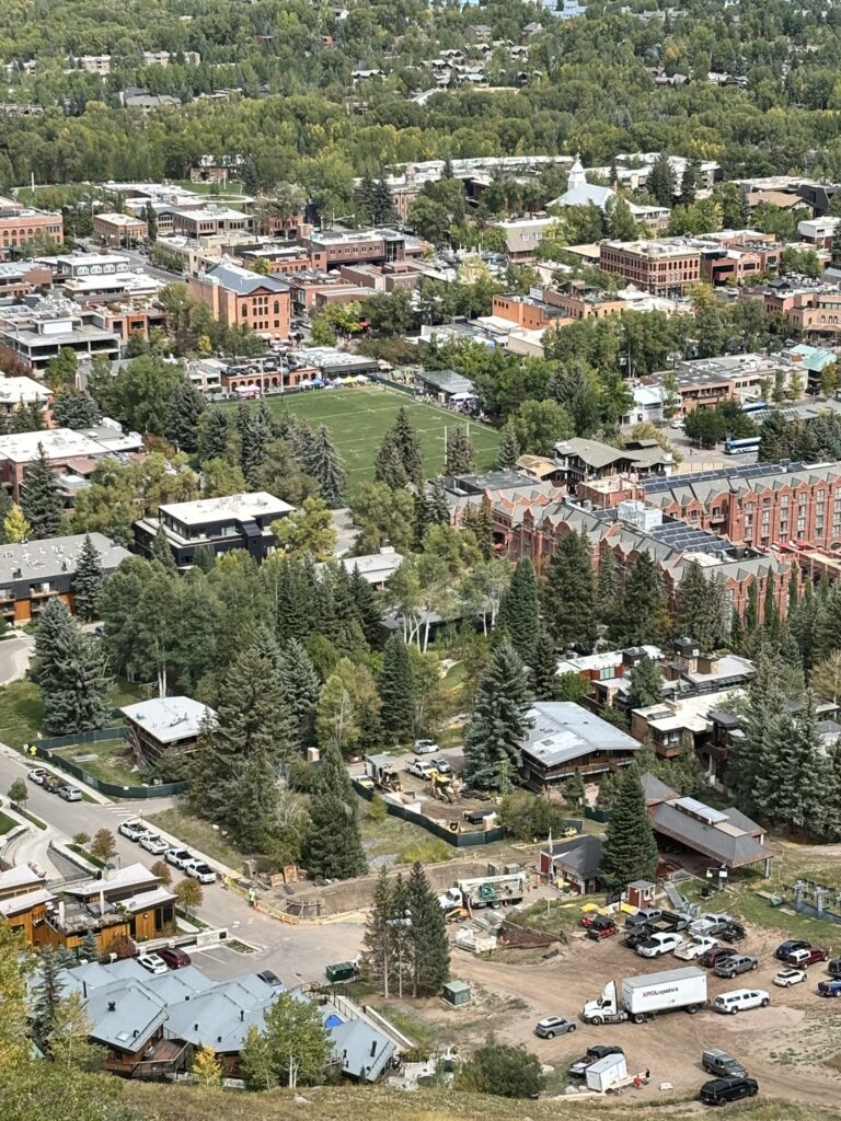 The Lift One Corridor redevelopment project begins with initial work to restore the original Lift 1 gantry and bullwheel, and to stabilize, relocate, and renovate both the Skiers Chalet lodge and the Steakhouse buildings