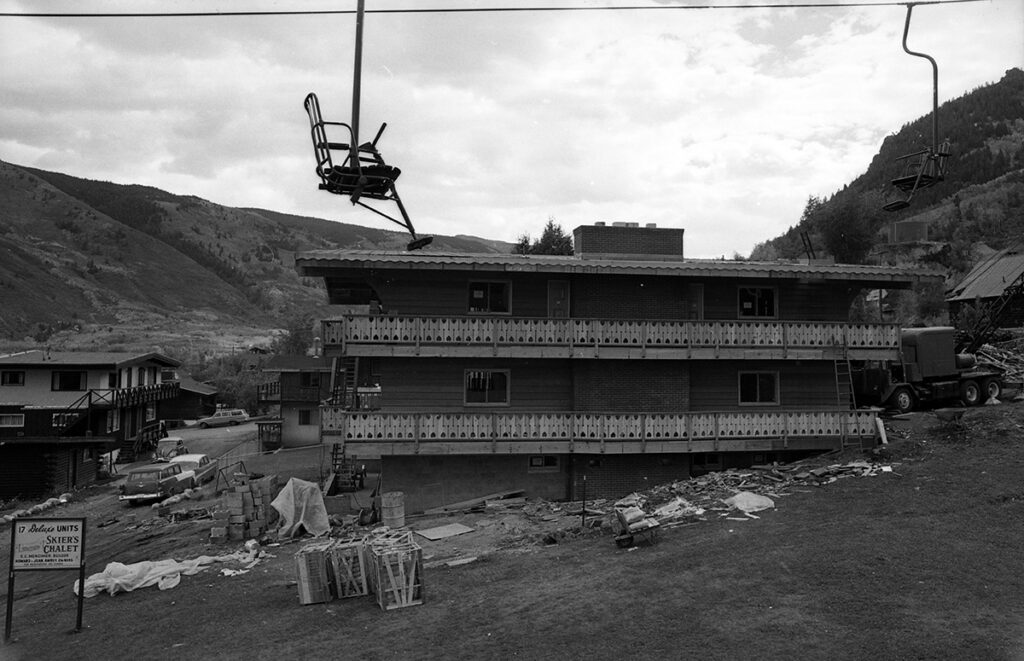 Skiers Chalet lodge building is constructed