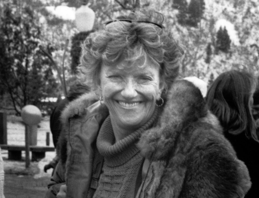 Head shot of Martie Sterling with a fur coat on.