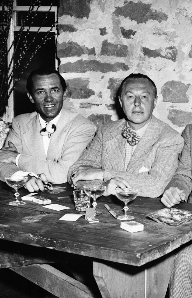 Chicago industrialist Walter Paepcke and Austrian-born skier and 10th Mountain Division veteran Friedl Pfeifer plan for Aspen’s first chairlift